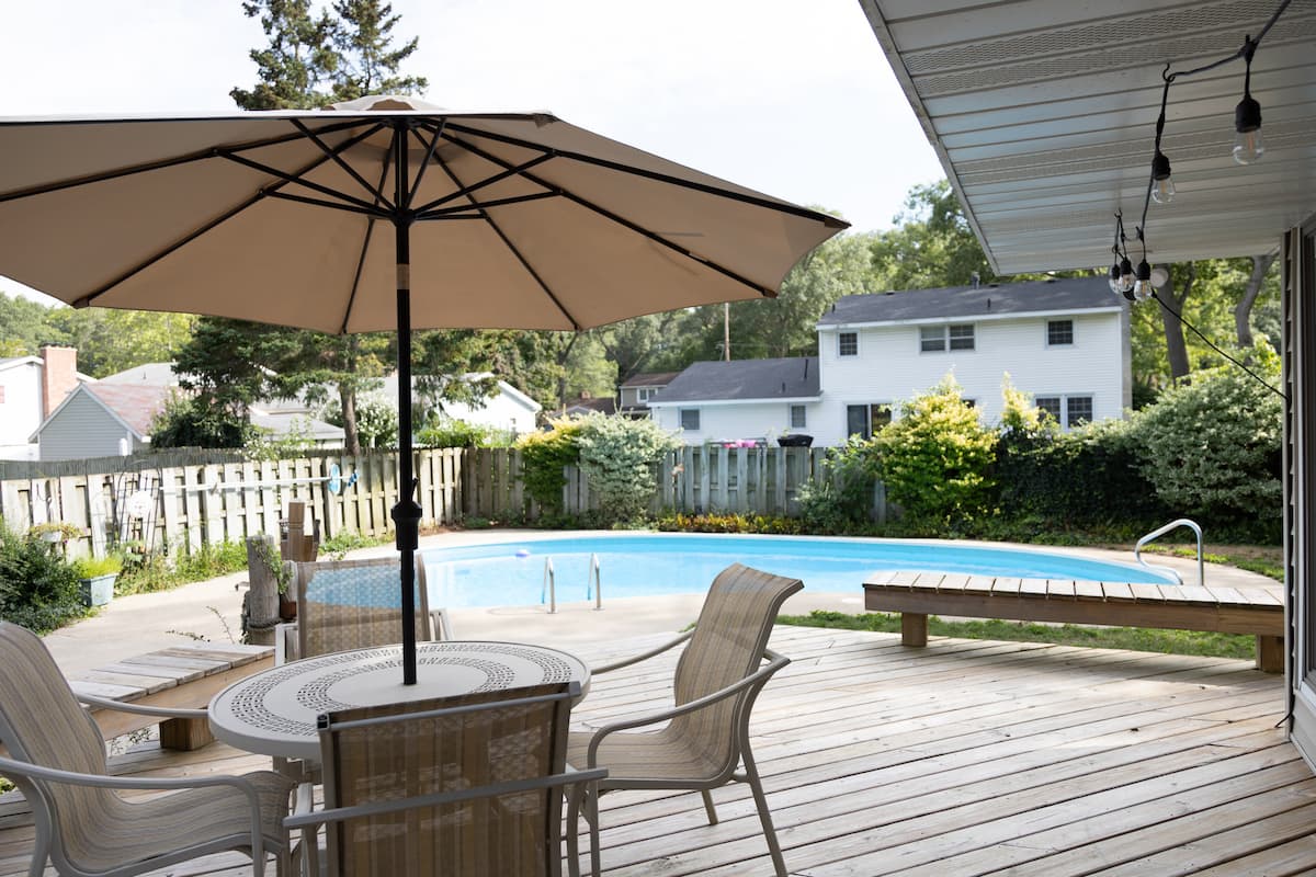 Pool view from the backyard